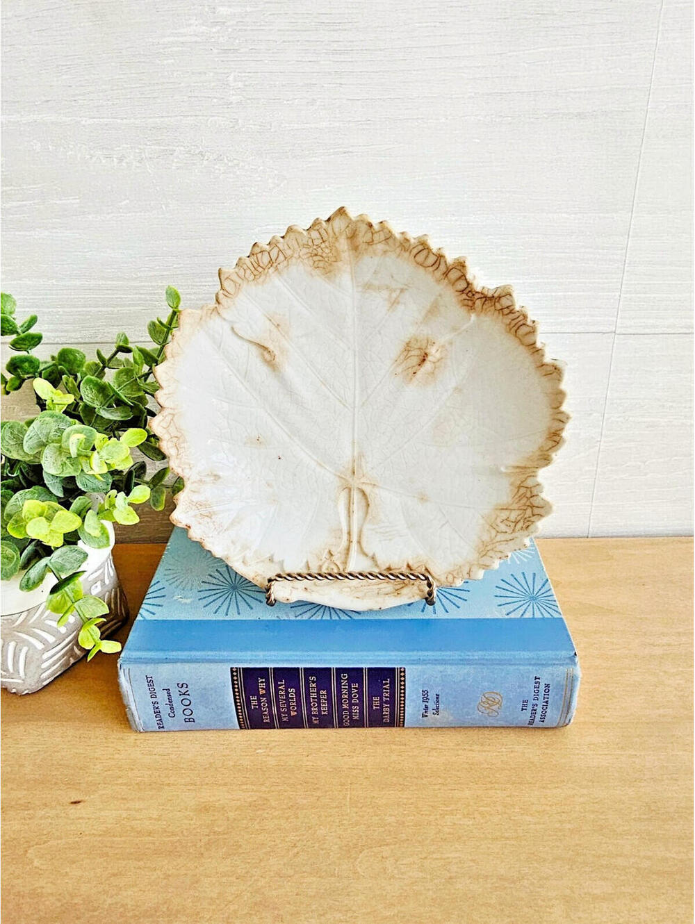 James Edwards Dalehall Antique Maple Leaf Ironstone Relish Dish Plate Trinket